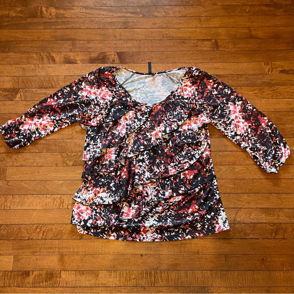 Colorful short to long sleeve dress tops  size 2X bundle - Picture 2 of 5